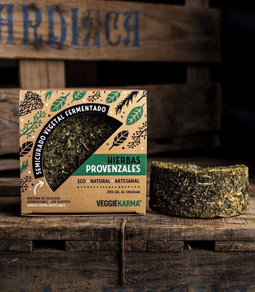 Vegan cheese aged with provence herbs