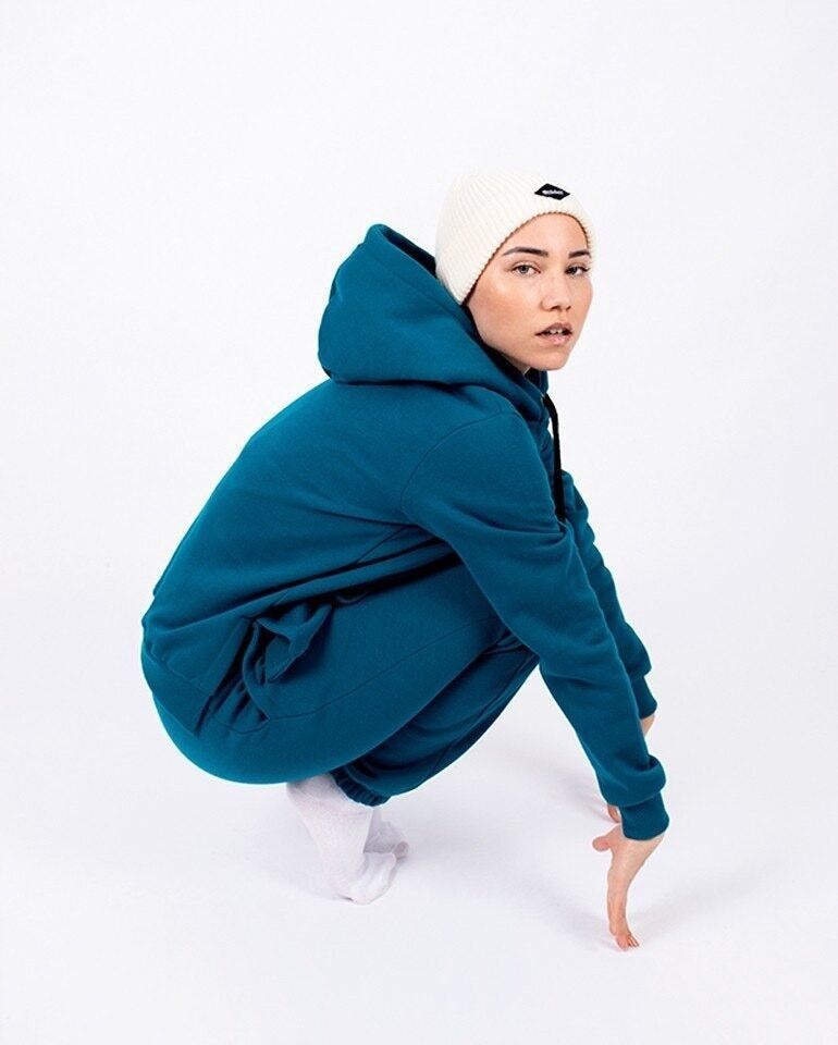 Felpa con cappuccio Indaco lucido