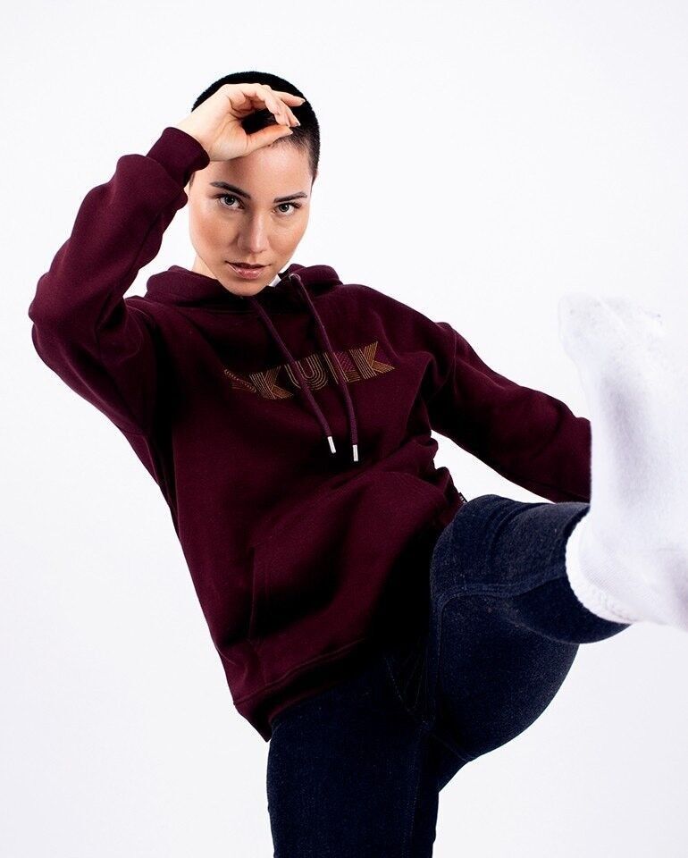 Felpa con cappuccio Geo Borgogna