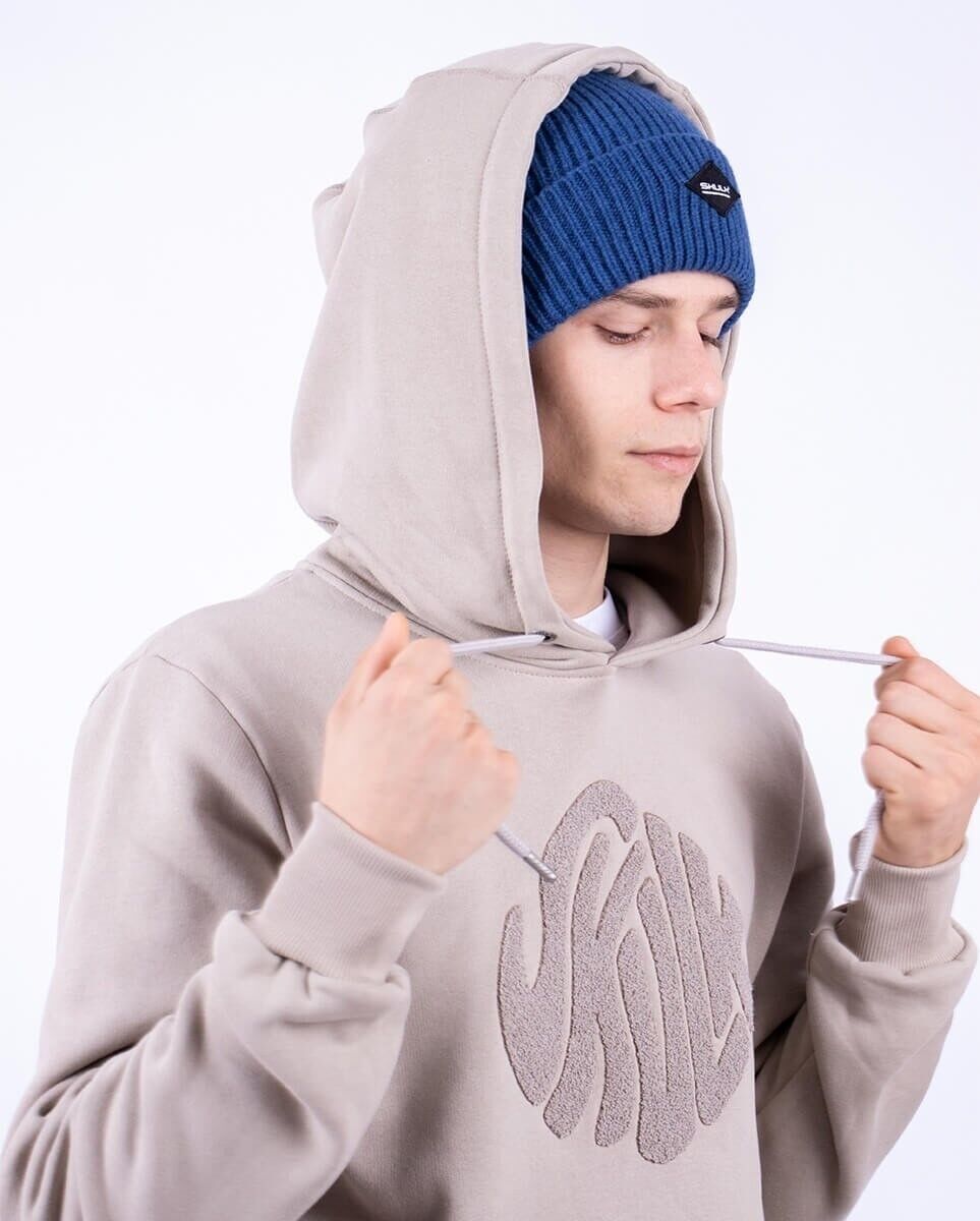 Felpa con cappuccio grigio liquido