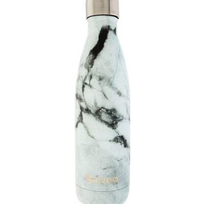 White marble water bottle
