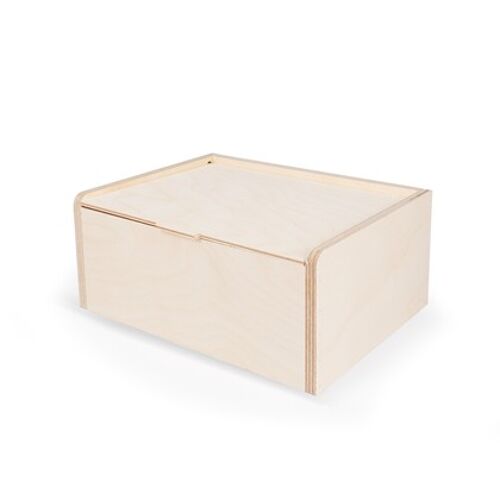 Small Integral Hinged Wooden Box, (238x175x88mm)