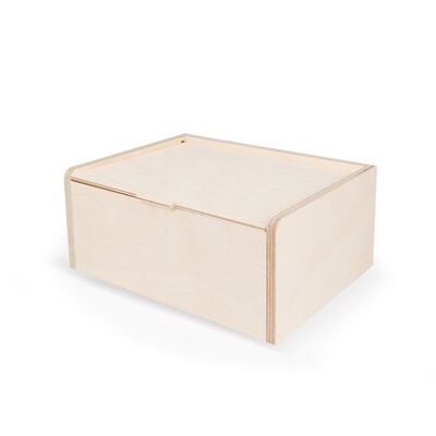Small Integral Hinged Wooden Box, (238x175x88mm)