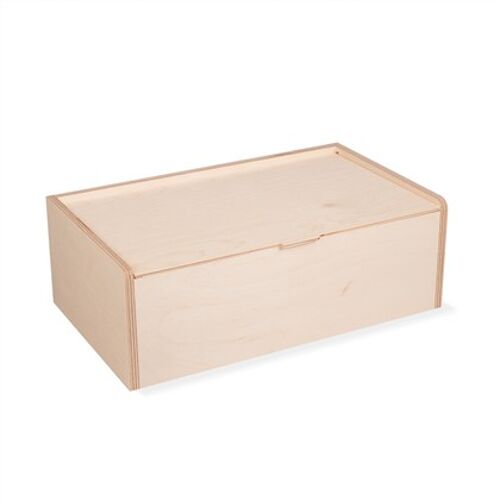 Medium Integral Hinged Wooden Box, (345x205x104mm)