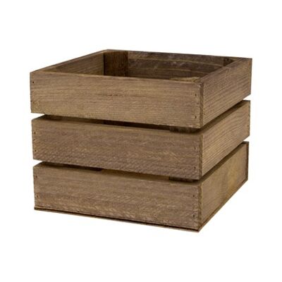 Small Rustic Square Wooden Crate, (150x150x128mm)