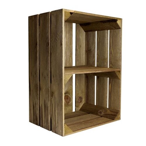 Large Rustic Wooden Crate with Shelf (Portrait), (500x366x253mm)