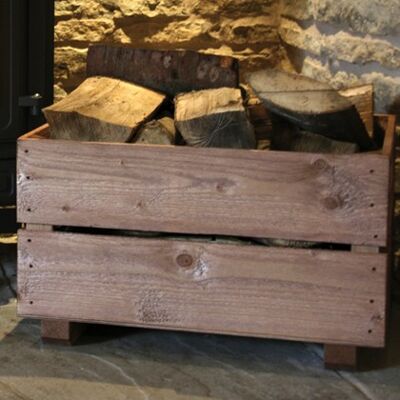 Rustic Wooden Log Crate, (520x359x292mm)