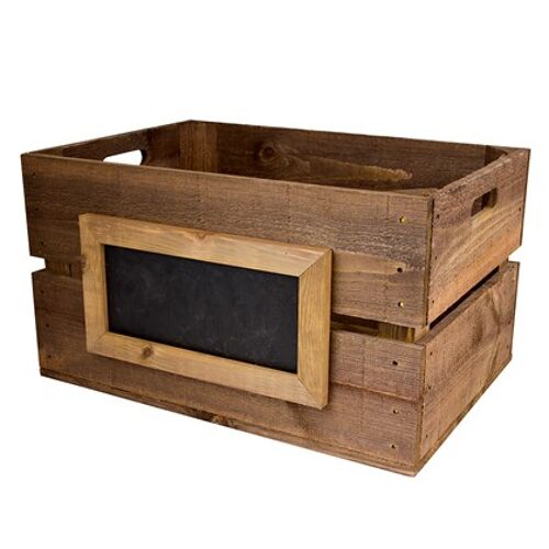 Large Heavyweight Planter Crate with Chalkboard, (520x359x292mm)