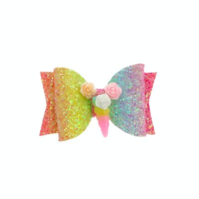 Barrette à cheveux en corne de licorne scintillante - Multicolore