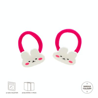 Set of 2 Hair Bands - Bunny - Various Colors