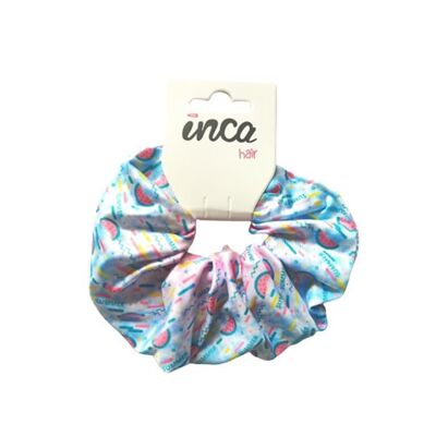 Crinkled Fabric Scrunchie with Youth Print