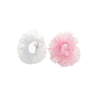 Set of 2 Wrinkled Tulle Hair Bands - Plain and Stars