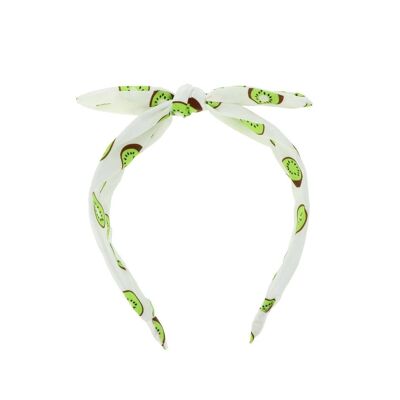 Rigid Fabric Headband with Bow - Fruit Print