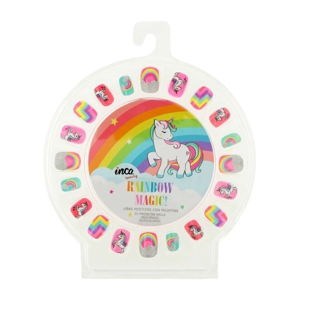 Maniküre-Set – Etui mit 20 falschen Einhorn-Nägeln