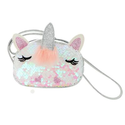 Bolso de lentejuelas unicornio. Asa larga