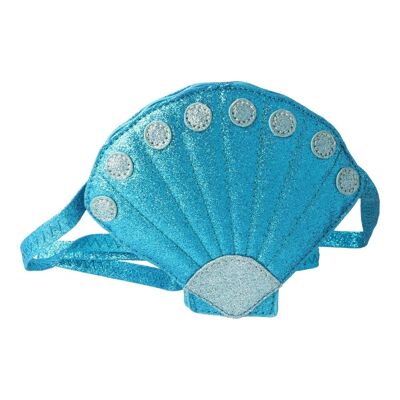 Glitter Shell Bag - Zipper - Blue