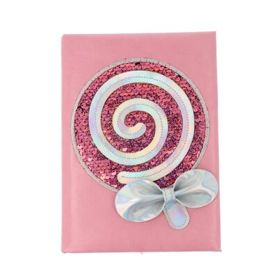 Quaderno con Paillettes Lollipop - A5 - 80 Fogli da 80 gr