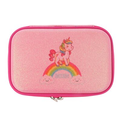 Federmäppchen Einhorn - Komplettes Set - Reißverschluss - Pink