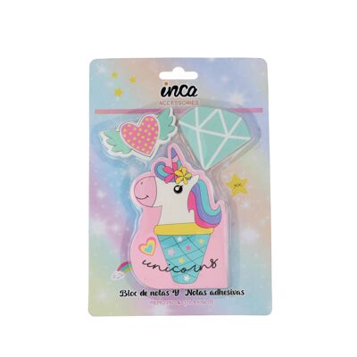Unicorn Notepad and Heart and Diamond Sticky Notes