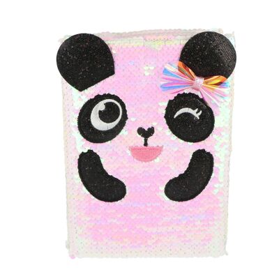 Cuaderno de lentejuelas panda