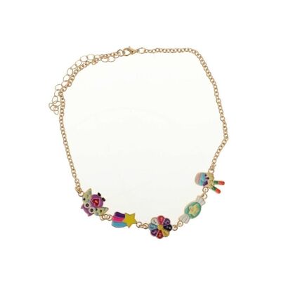 Children's Necklace with Cheerful Ornaments - Golden Chain