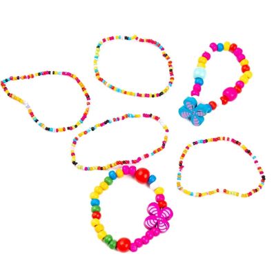 Set di 5 bracciali con perline