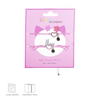 Pack de 2 Bracelets Elastiques - Best Friends Forever - Rose 2