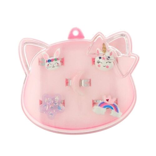 Set de 5 Anillos Infantiles de Unicornios y Gatos con Caja