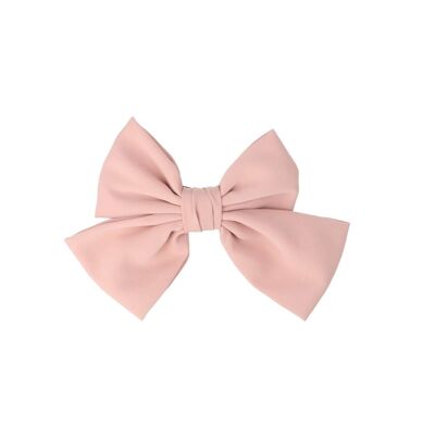French Hair Clip with Fabric Bow - Pink