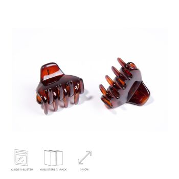 Pack 2 Petites Barrettes - French Shell - Marron 2