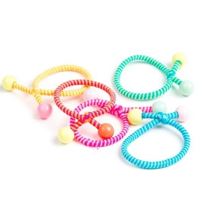Set of 5 elastics with two ball ends