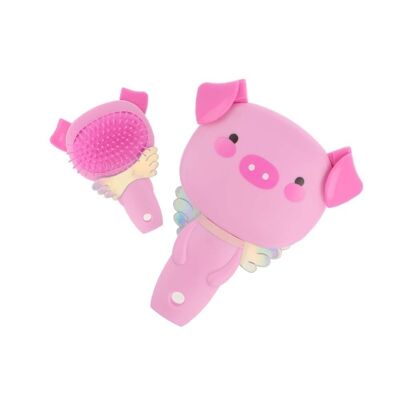 Winged Pig Hairbrush - Pink