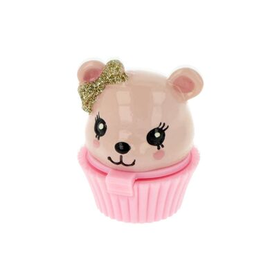 Lip Gloss in the Shape of Cup Cake with Bear - To Hang