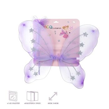 Ensemble d'ailes et baguette scintillantes pour enfants - rose et lilas 2