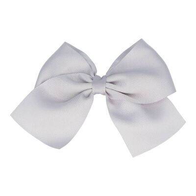 Hair Bow - With Alligator Clip - Light Gray