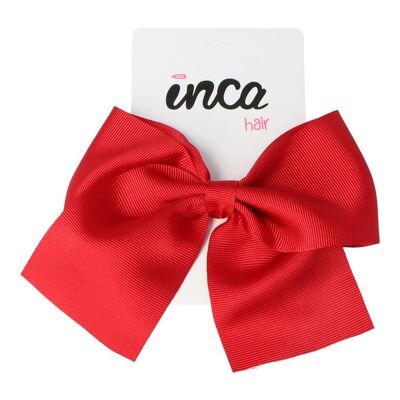 Large Hair Bow with Rubber Band - 11 x 9 cm - Red