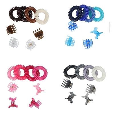 Hair Set - 4 Telephone Cable Ties and 4 Clips