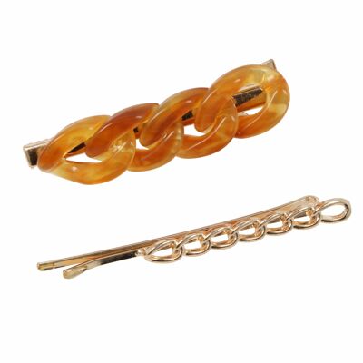 Set of 2 Hairpins - Chain Model - 3 Colors