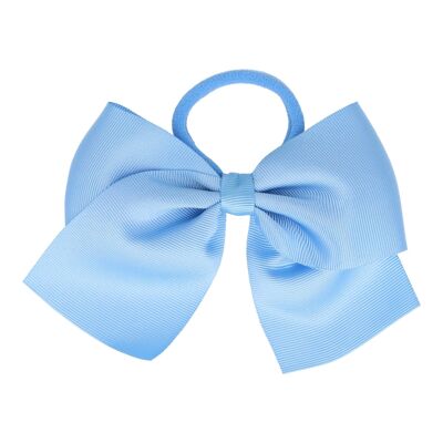 Hair Bow with Rubber Band - 11 x 9 cm - Light Blue