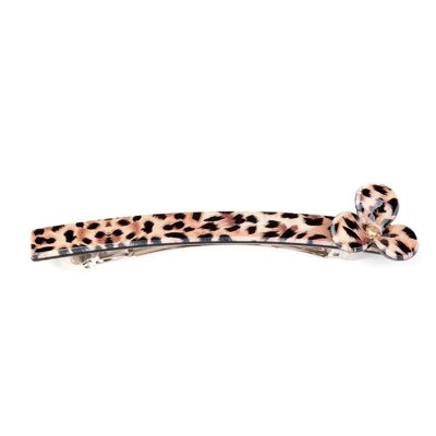 Flower Hair Clip - Shiny Leopard Print