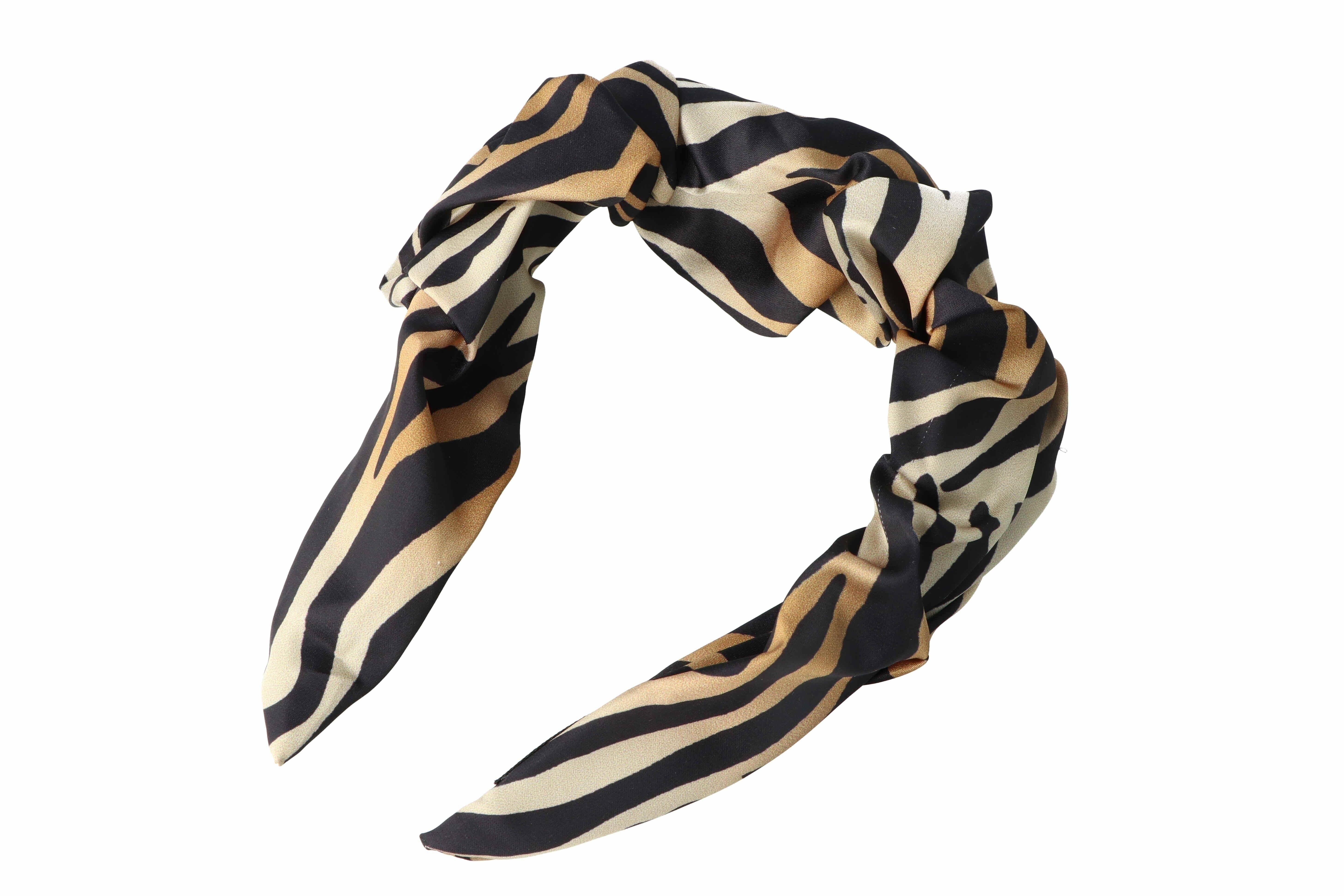 Diadema para el Pelo Estampada con Nudo - Tela Animal Print