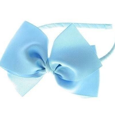 Children's Rigid Headband with Large Bow - Turquoise Blue