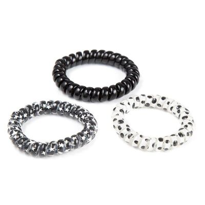 Pack of 3 Curly Hair Bands - Telephone Cable