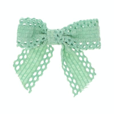 Lace Hair Bow with Crocodile Clip - 3 Colors