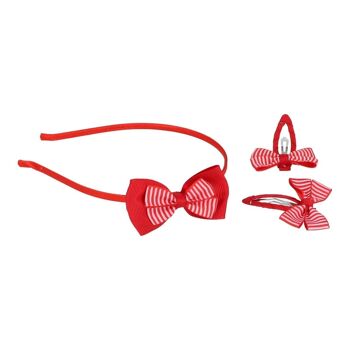 Bandeau et 2 Clips avec Noeud pour Cheveux - Style Marin