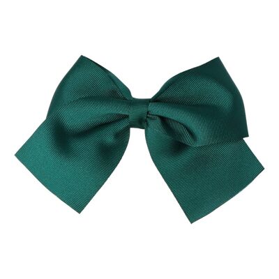 Hair Bow with Clip - 11 x 4.5 cm - Bottle Green
