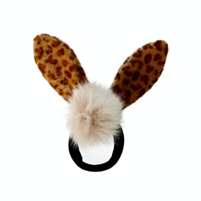 Polyamide Hair Tie - Ears and Pompom - Beige