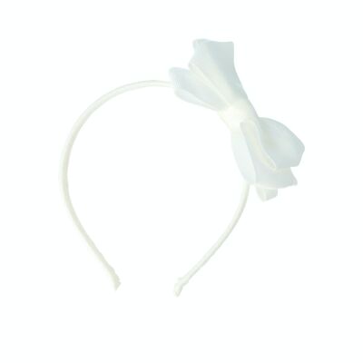 Children's Headband - Triple Bow - White
