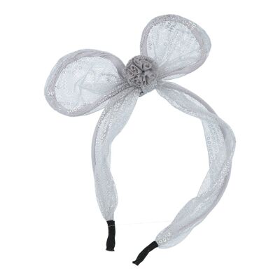 Bandeau pour Cheveux Enfant - Avec Oreilles et Tulle - 2 Couleurs