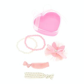 Set Enfant - Coffret 4 Élastiques et 1 Clip avec Tulle - Rose 1